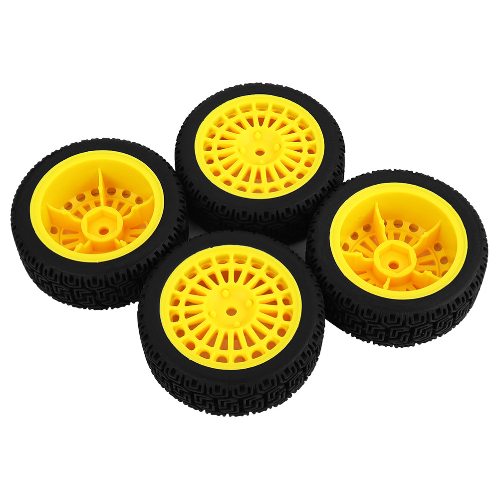 70mm RC Car Wheels Tires 4Pcs 26mm Width Rubber Tyre Plastic Wheel Rims for 1/10 On-Road Rally RC Buggy Upgrade Parts 7 Colors Optional