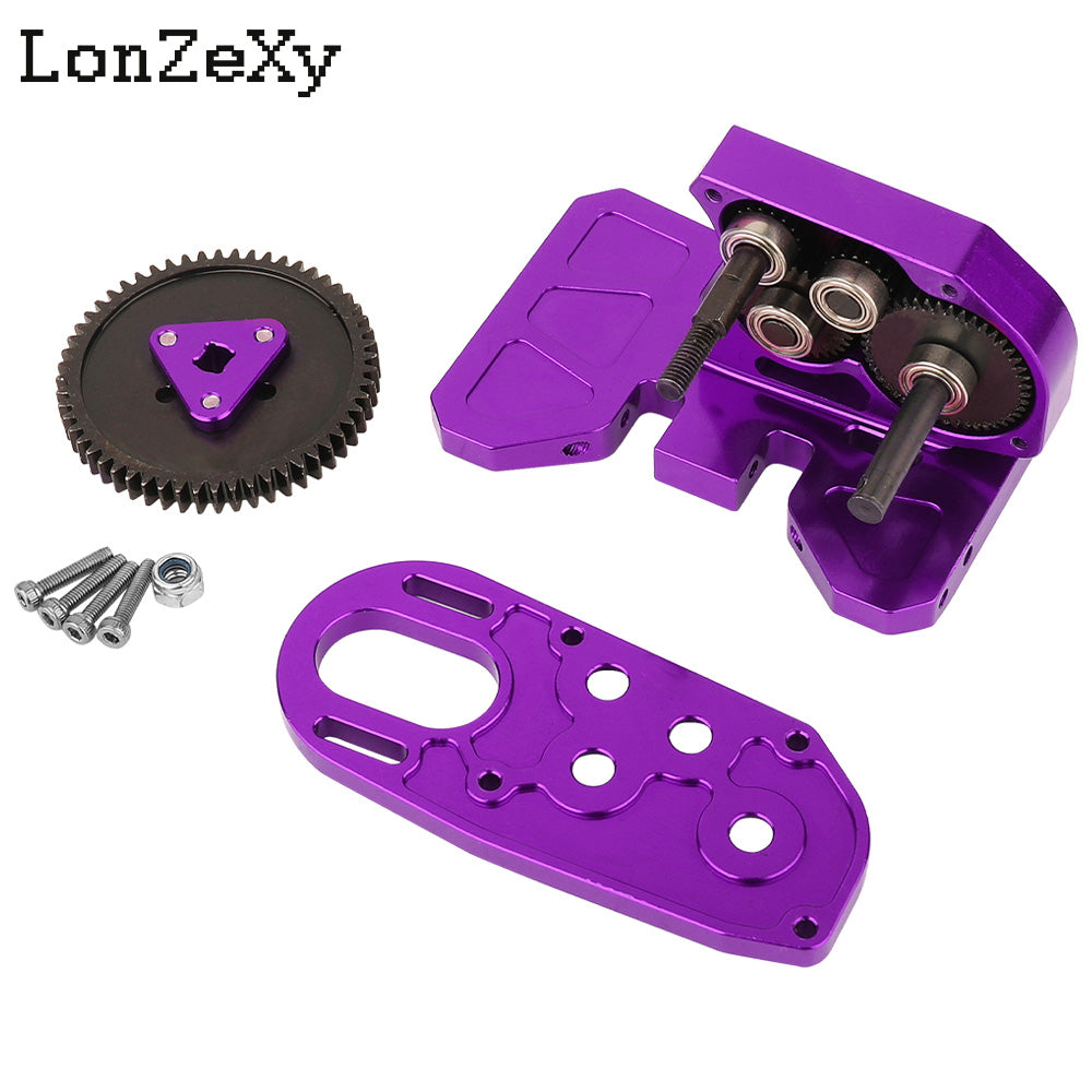 LONZEXY Transmission with Gear Skid Plate for 1/10 SCX10 I II III Capra TRX4
