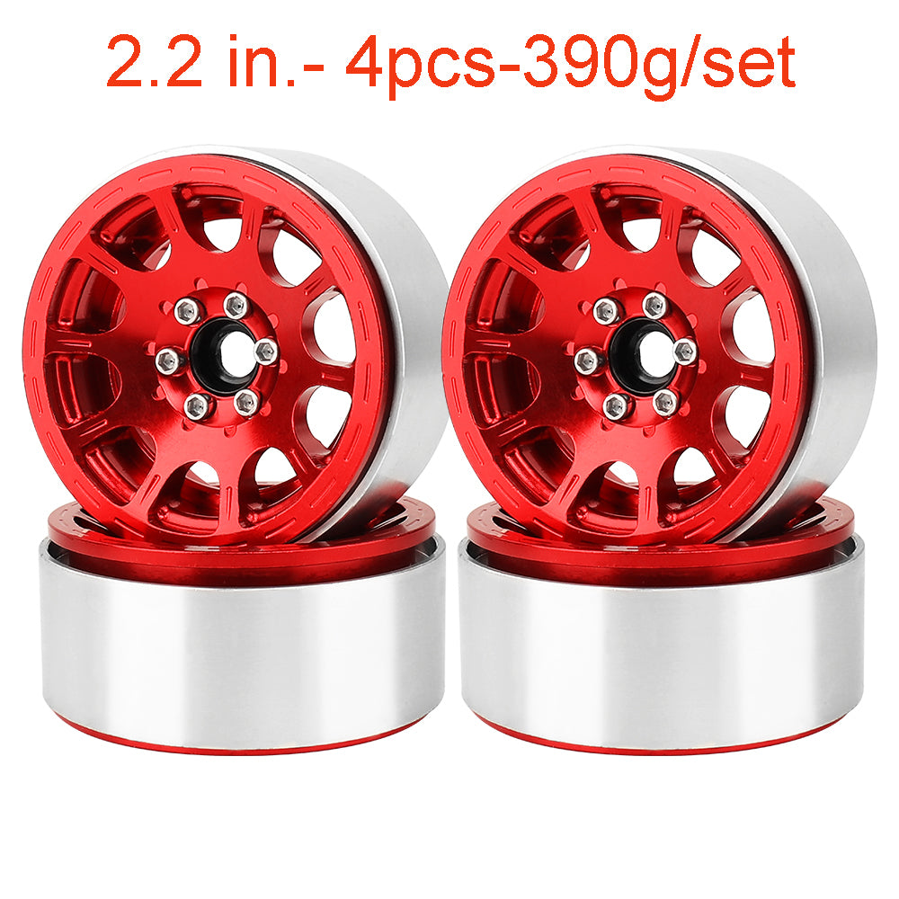 LonZeXy 2.2 Inch CNC Aluminum Beadlock Wheel Rims 97.7g For 1/10 RC Crawler, Replacement Wheel Hub For SCX10 TRX4