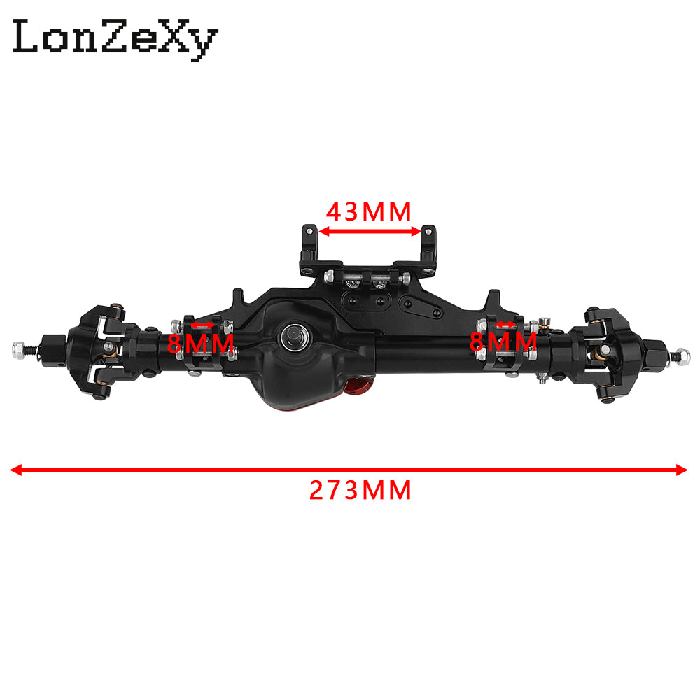 LONZEXY Complete Metal Front / Rear Axle Set for 1/10 RC Rock Crawler Axial Wraith RR10