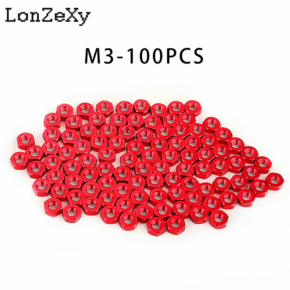 LONZEXY Hex Nut Stainless Steel 304(18-8) Metric Hexagon Nut 100 pcs