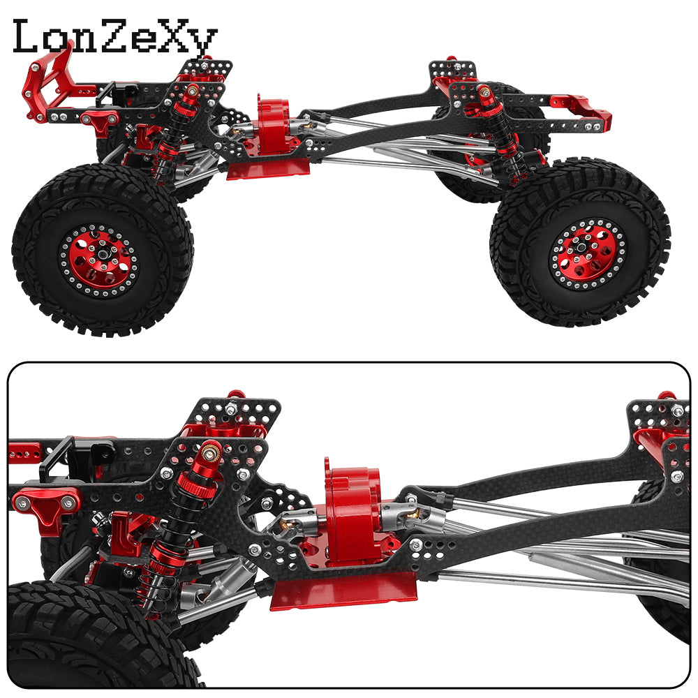 Lonzexy 1/10 RC Car LCG Low Center Of Gravity Crawler Chassis Fit for SCX10 Upgrades