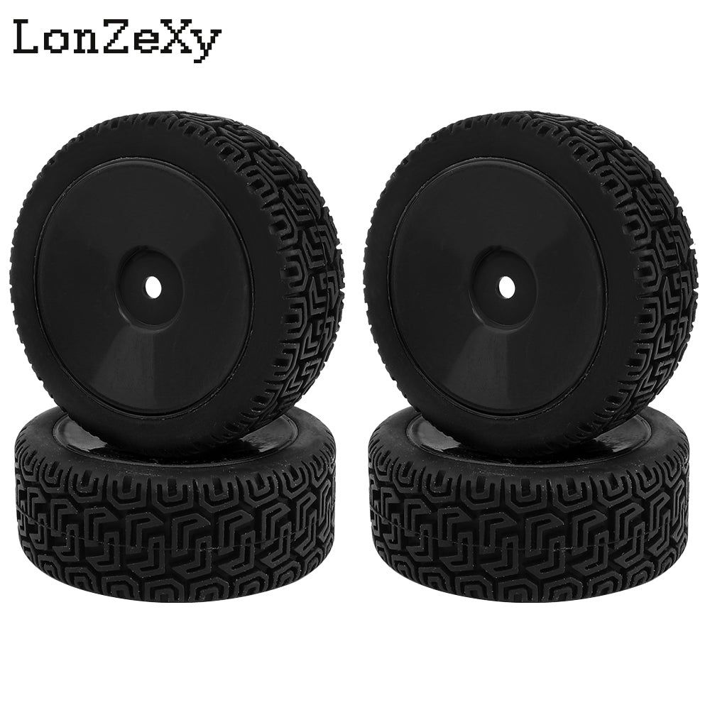 Lonzexy 4Pcs RC Car Tires, RC Flat Car Tyre Tire Replacement Accessory for 1/10 High Speed