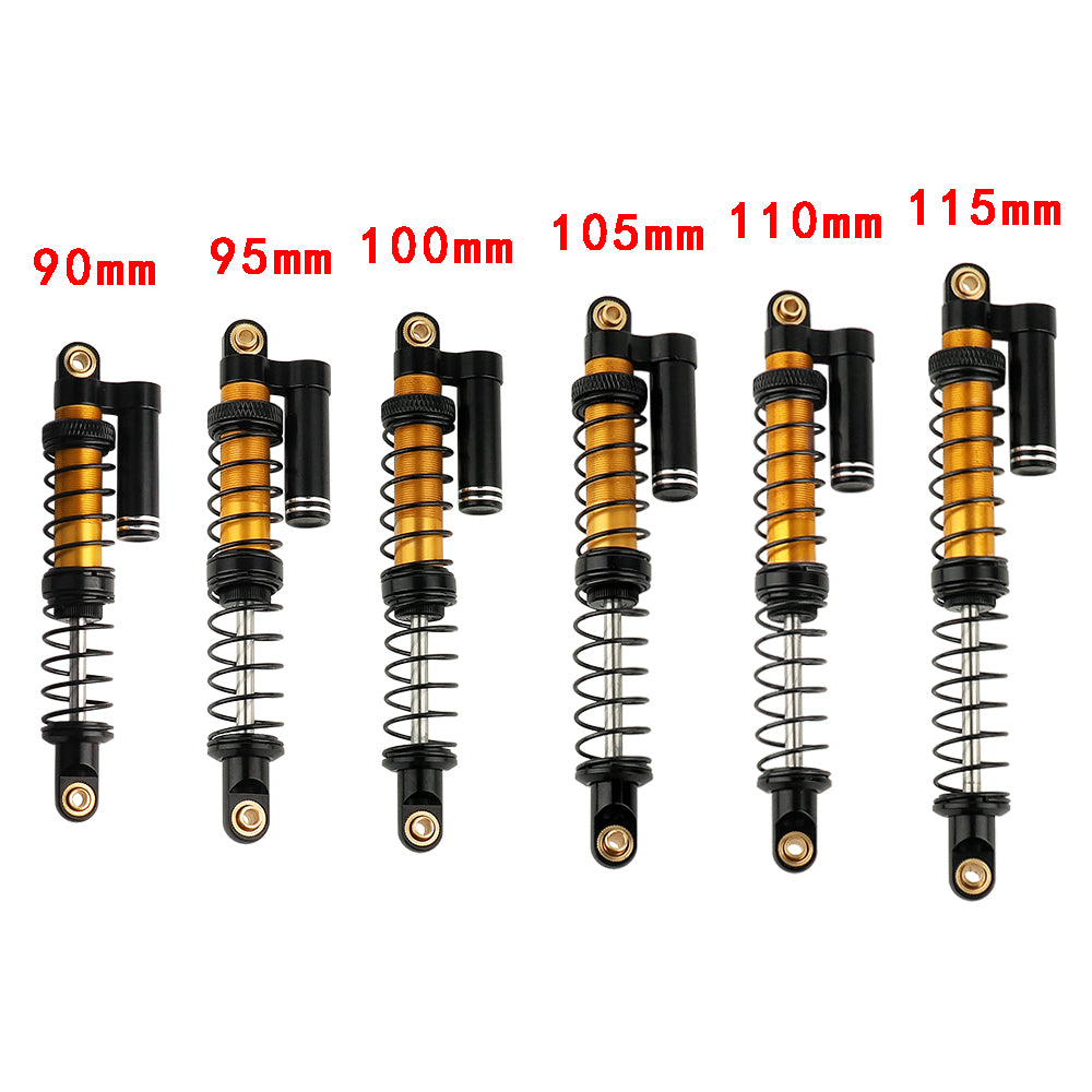 LonZeXy 1/10 RC Crawler Metal Piggyback Shock Absorber 90/95/100/105/110/115mm Oil Damper Negative Pressure Shock For SCX10 TRX4 D90 RC Car Upgrade Parts