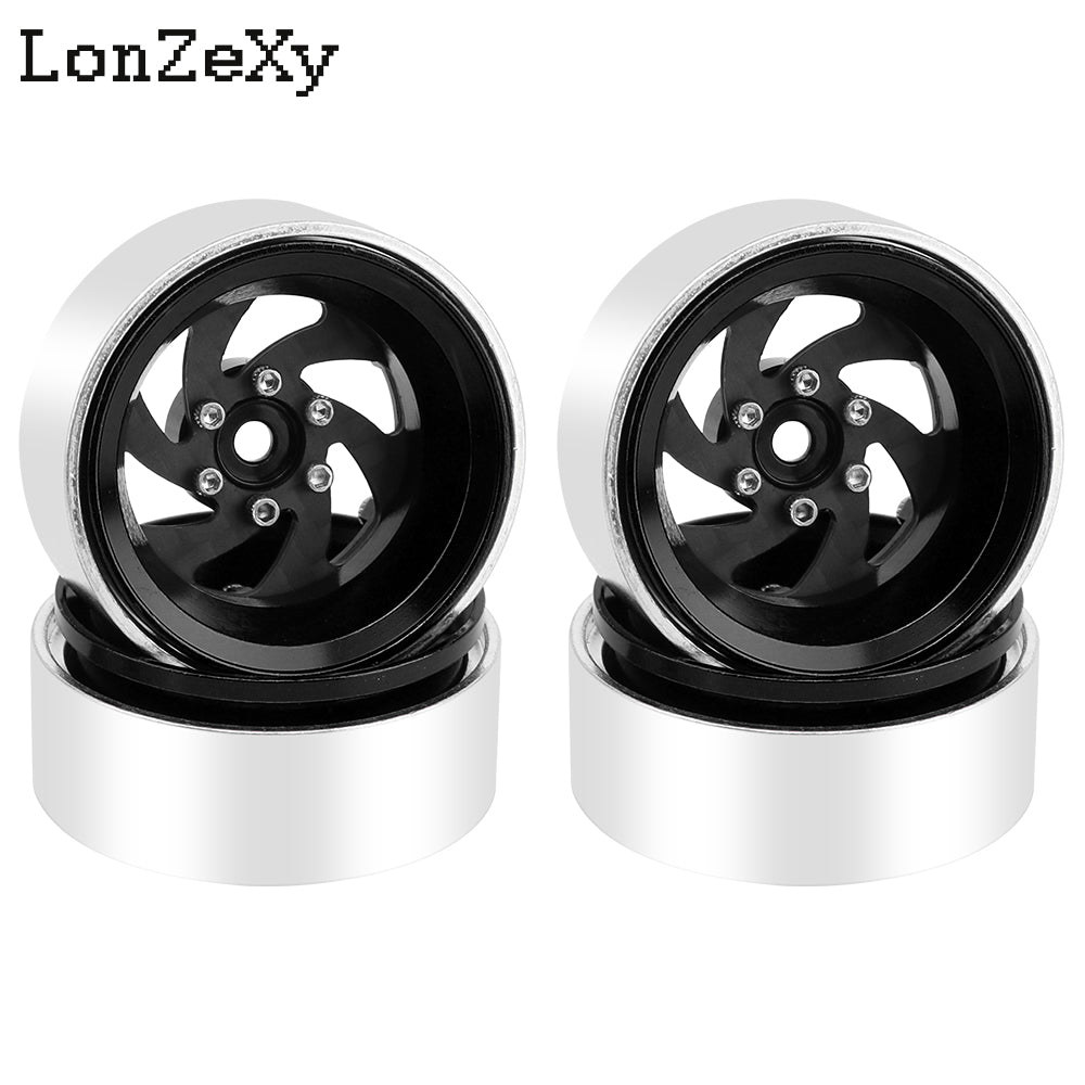 Lonzexy 1.3'' Beadlock Wheel Rims Set - Carbon Fiber + Aluminum Fit For SCX24 (4PCS)