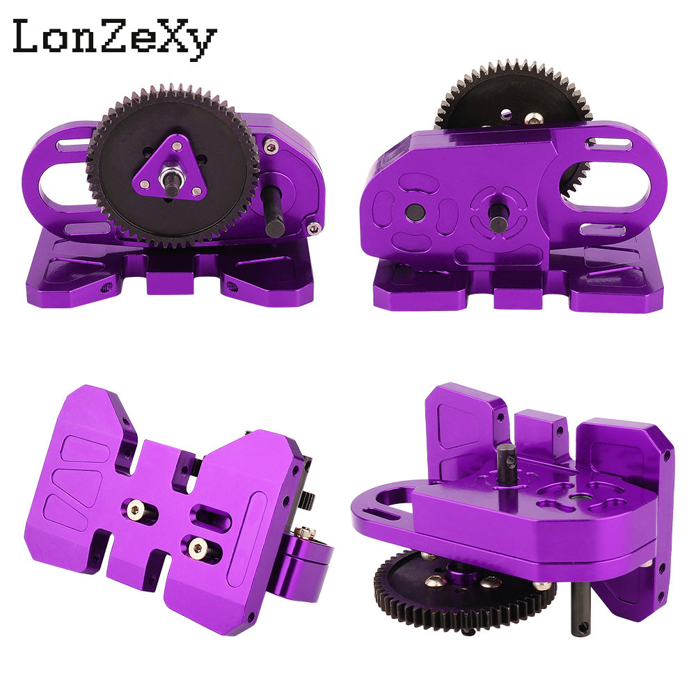 LONZEXY Transmission with Gear Skid Plate for 1/10 SCX10 I II III Capra TRX4