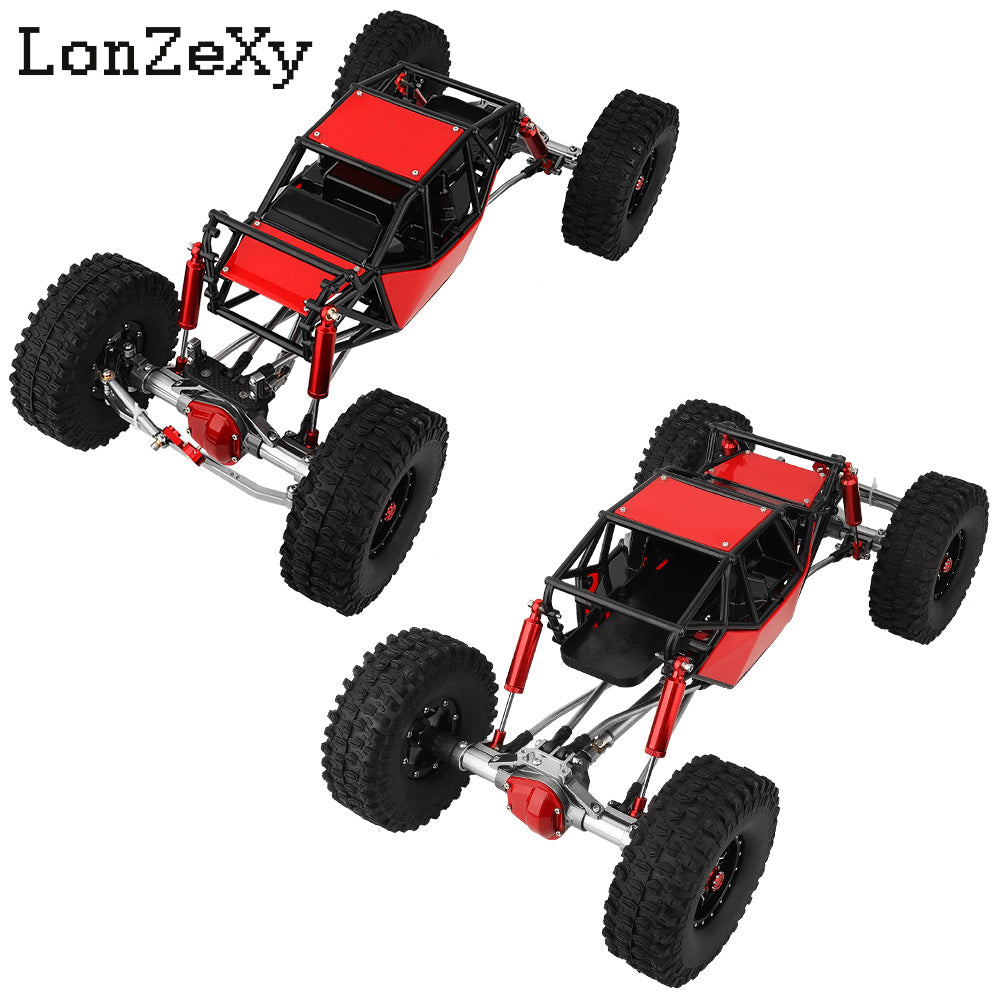 LONZEXY Wheelbase 310mm Frame Chassis+Nylon Tube Roll Cage for SCX10 TRX4（Wheels）