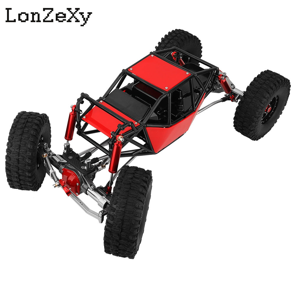 LONZEXY Wheelbase 310mm Frame Chassis+Nylon Tube Roll Cage for SCX10 TRX4（Wheels）