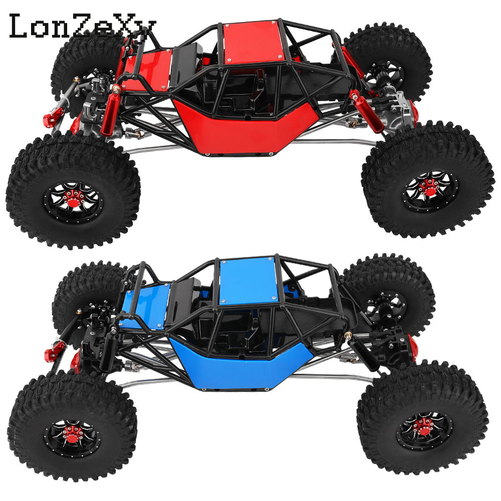 LONZEXY Wheelbase 310mm Frame Chassis+Nylon Tube Roll Cage for SCX10 TRX4（Wheels）