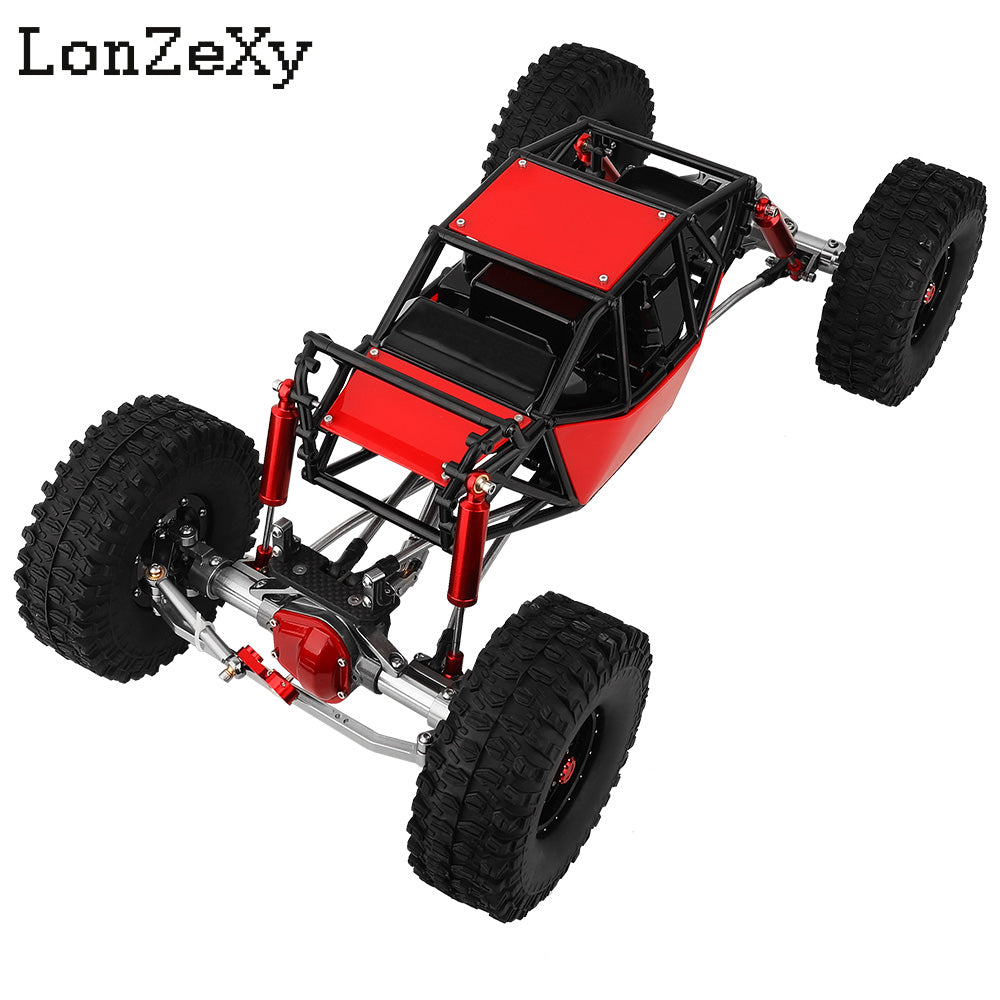 LONZEXY Wheelbase 310mm Frame Chassis+Nylon Tube Roll Cage for SCX10 TRX4（Wheels）