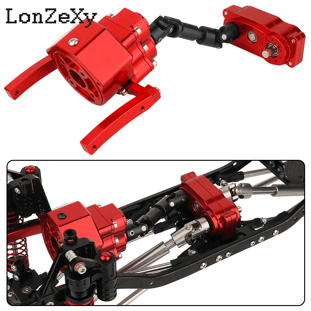 Lonzexy Metal Frame Front Gearbox for  Scx10 I II