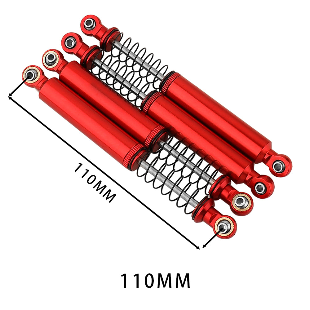 LonZeXy 1/10 RC Crawler Aluminum Oil Shock Absorber 70 80 90 100 110mm Adjustable Damper 4PCS For Axial SCX10 TRX4 D90 RC Off Road Car Upgrade Parts