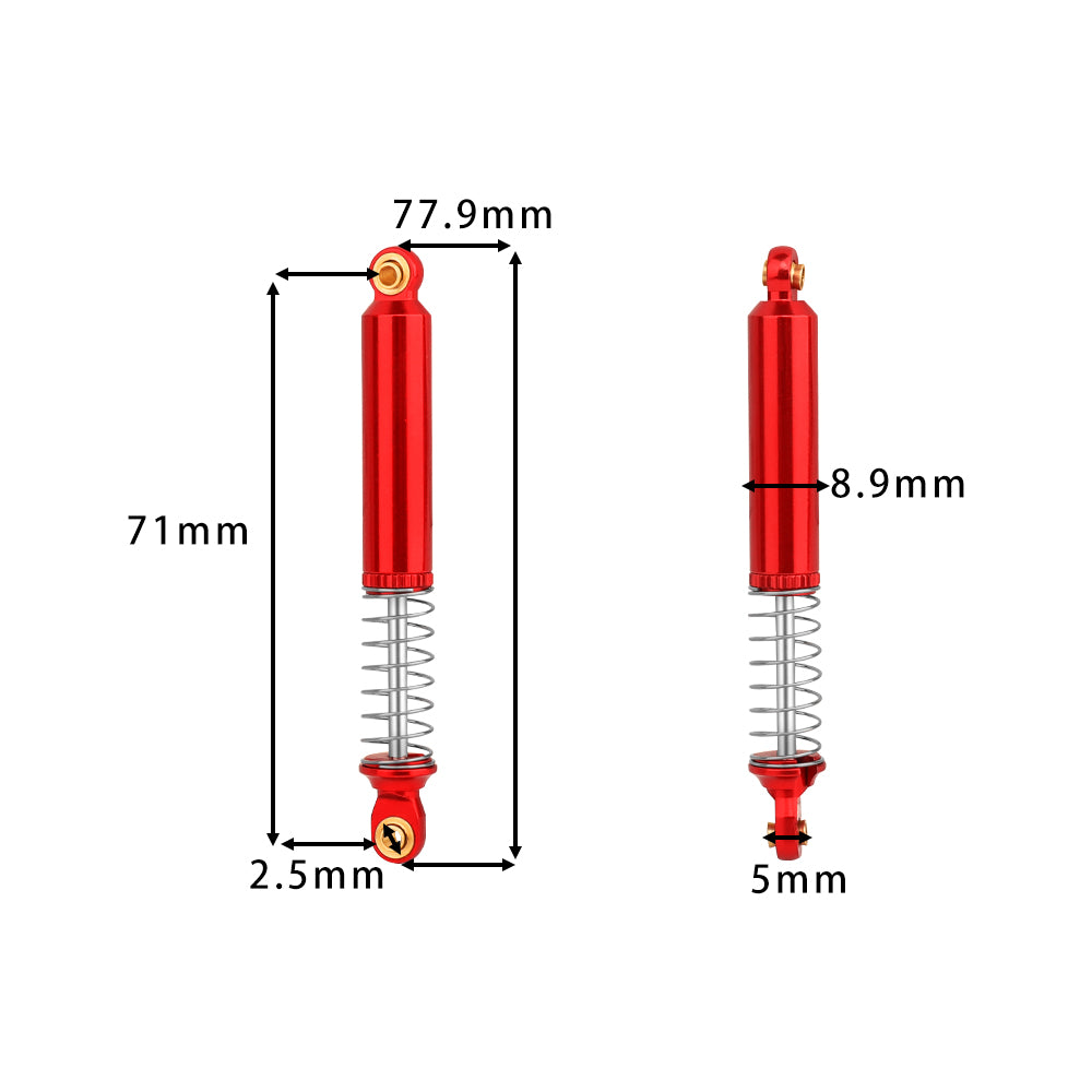 LomZeXy 4PCS Oil Shock Absorber 53/59/65/71/77mm Adjustable Damper For Traxxas TRX4M 1/18 RC Crawler Aluminum Suspension Upgrade Parts