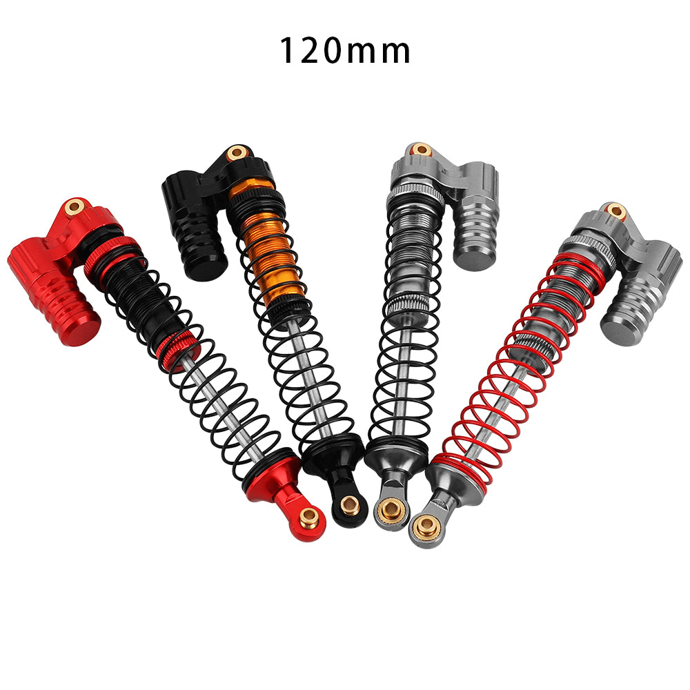 LonZeXy 4PCS 1/10 RC Crawler Piggyback Oil Shock Absorber 70/80/90/100/110/120mm Dual Spring Adjustable Damper For Axial SCX10 TRX4 D90 RC Off-Road Car Upgrade Parts