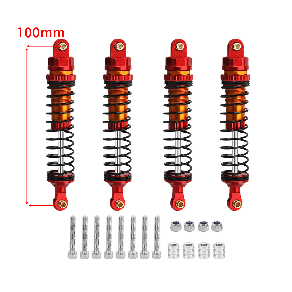 LonZeXy 4PCS Aluminum Oil Shock Absorber 70/80/90/100/110/120mm Adjustable Damper For Axial SCX10 I II III TRX4 D90 1/10 RC Rock Crawler Upgrade Parts