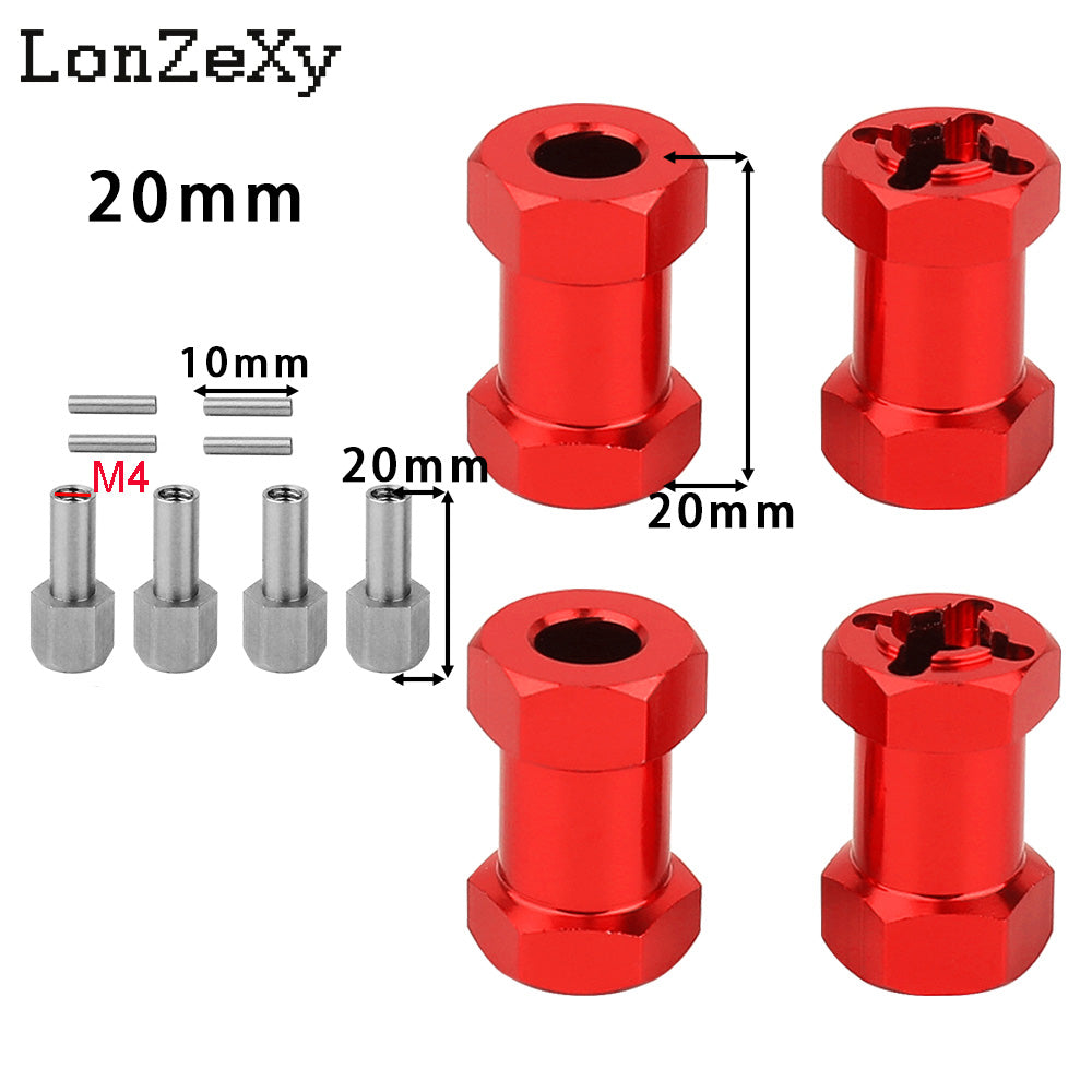 LONZEXY 4pcs 15mm/20mm/25mm Wheel Adapter for 1/10 TRX4 Scx10