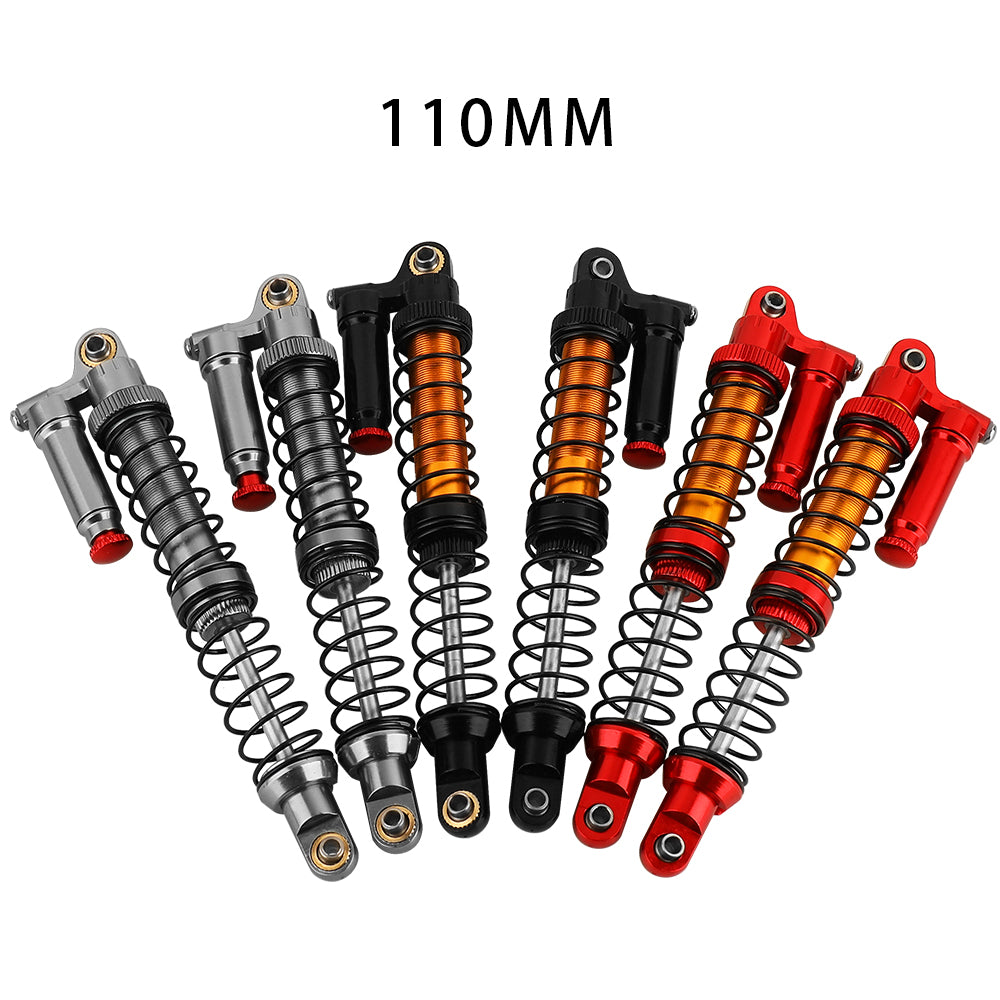 LonZeXy 4PCS 1/10 RC Crawler Piggyback Oil Shock Absorber 70/80/90/100/110/120mm Adjustable Damper For Axial SCX10 TRX4 D90 RC Off-Road Car Upgrade Parts