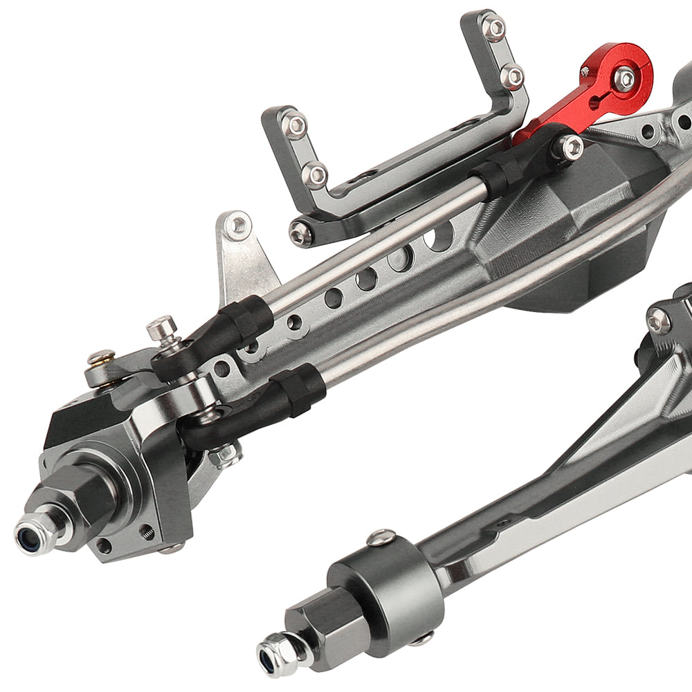 LonZeXy Metal Straight Front Rear Axle Assembly For SDM 1/10 RC Crawler Axial SCX10 III, RC Car Upgrade Replacement Parts