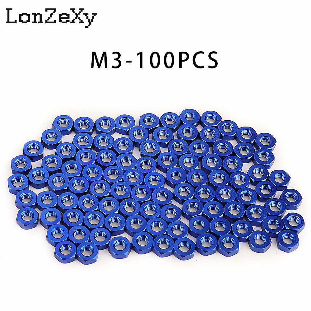 LONZEXY Hex Nut Stainless Steel 304(18-8) Metric Hexagon Nut 100 pcs