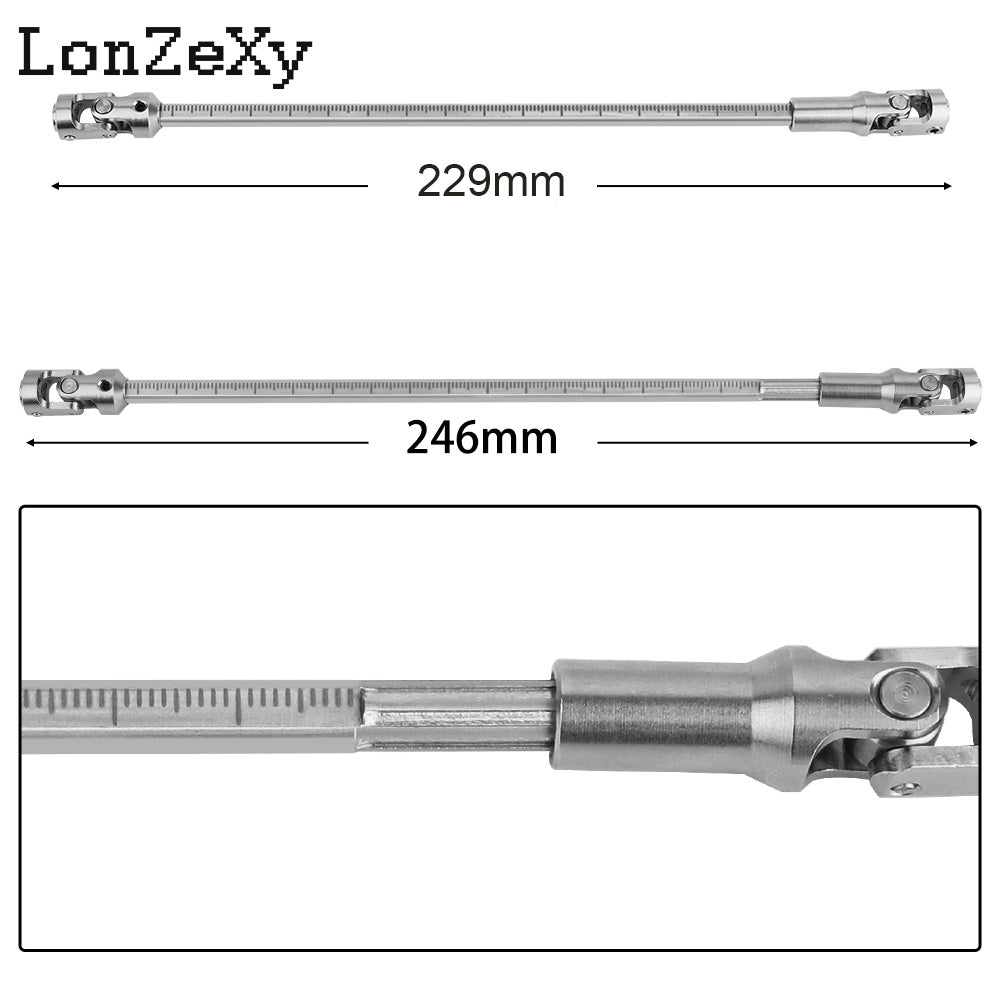 LONZEXY Stainless Steel Driveshaft for Traxxas SCX10 Capra Redcat