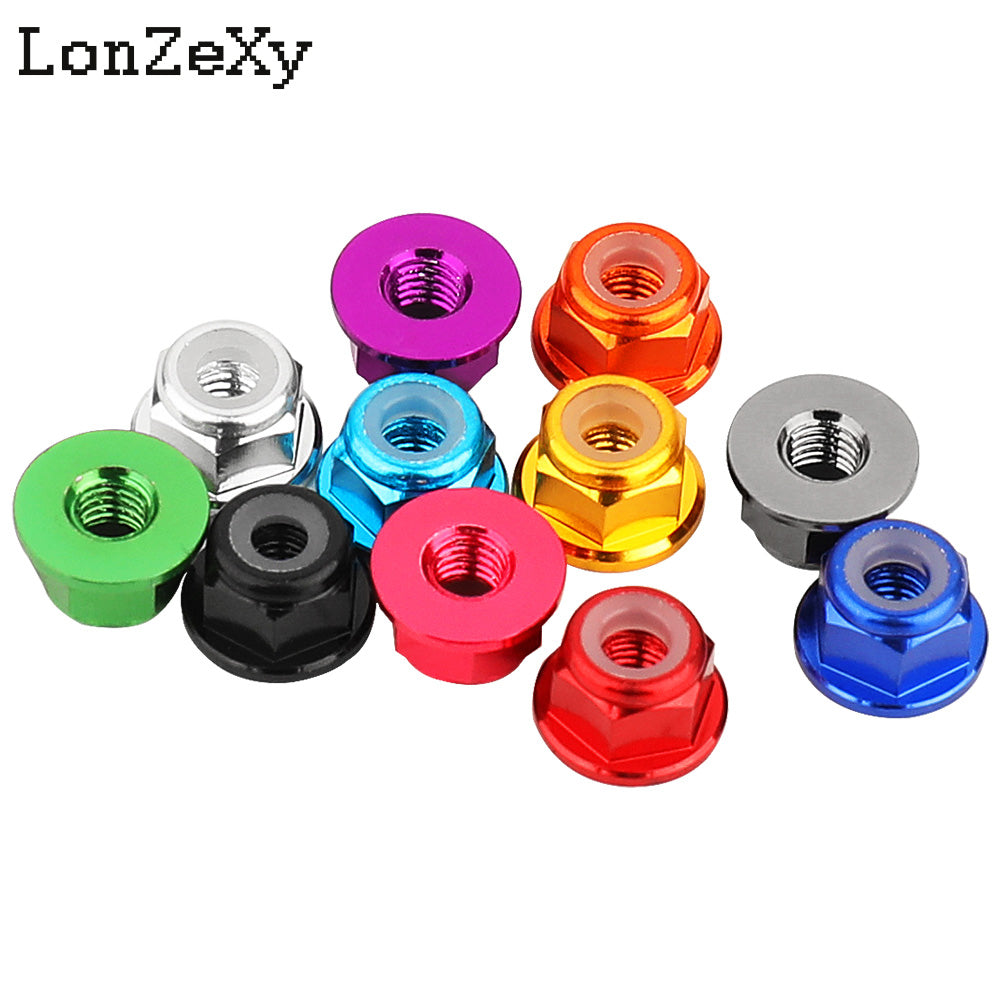 LONZEXY M3 Aluminum Alloy Flange Lock Nuts for DIY FPV Drone RC