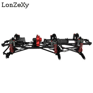 LONZEXY Wheelbase 450mm  6x6 Frame Set +Transmission Front Middle Rear Axle for SCX10