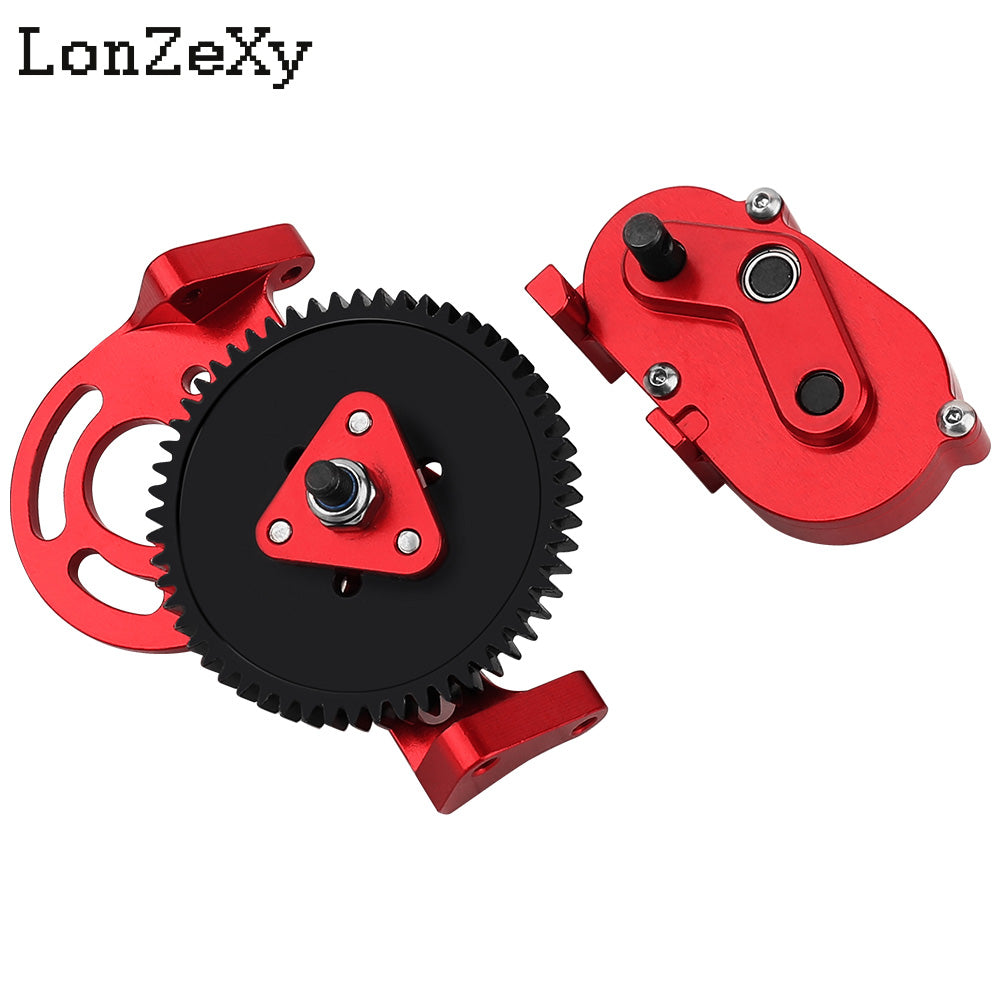 LONZEXY 2 Gearbox Transmission+Gear Skid Plate fo SCX10 I II III Capra TRX4