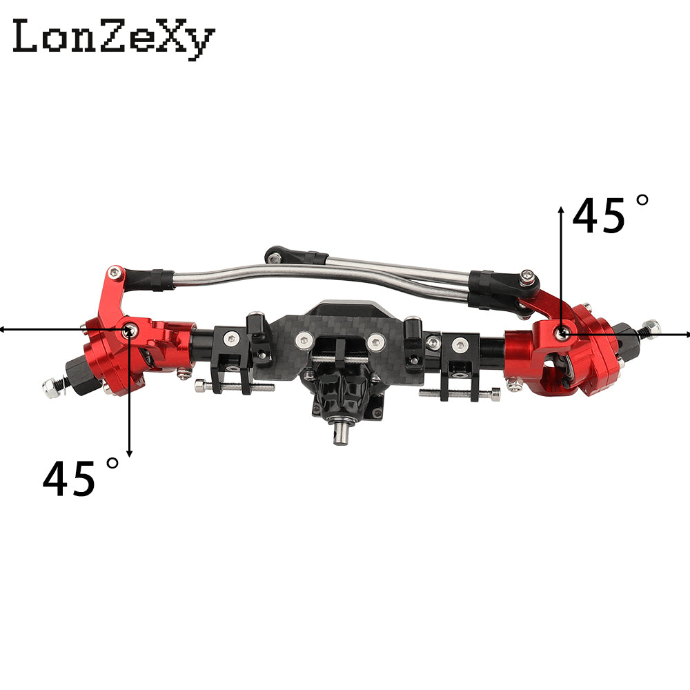 LONZEXY Aluminum Rear Portal Axles Set for 1/10 SCX10 II