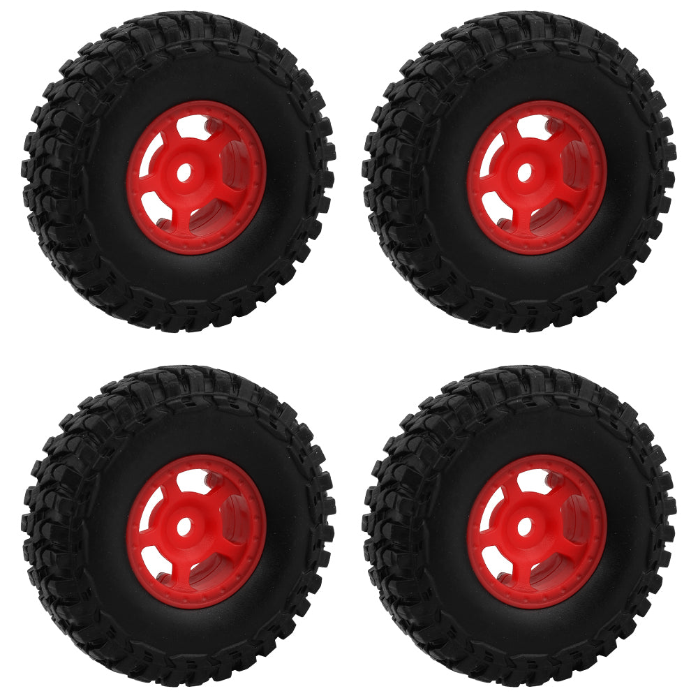 LonZeXy 1.0 inch Plastic Wheel Hub Rims or with Rubber Tires 4PCS For 1/24 SCX24 1/28 RC Off-Road Buggy Mini Model Truck 29.6mm Diameter Colorful RC Car Replacement Parts Style J