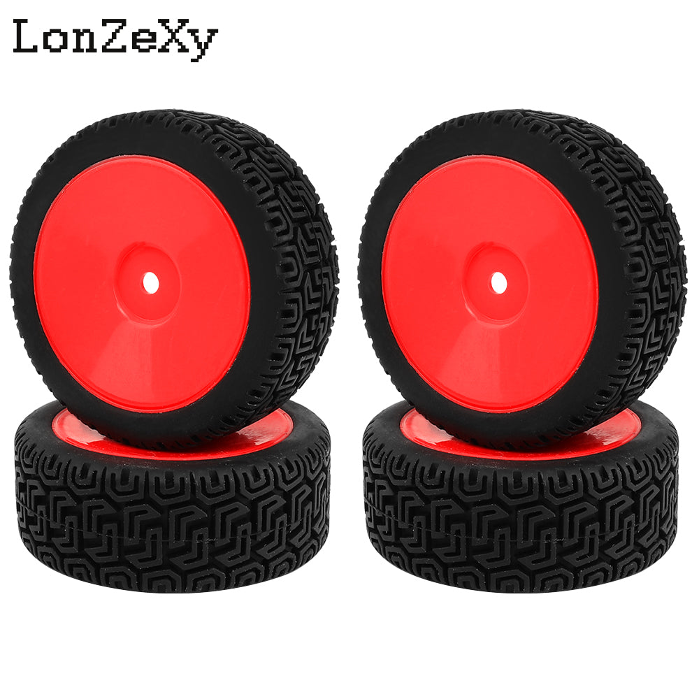 Lonzexy 4Pcs RC Car Tires, RC Flat Car Tyre Tire Replacement Accessory for 1/10 High Speed
