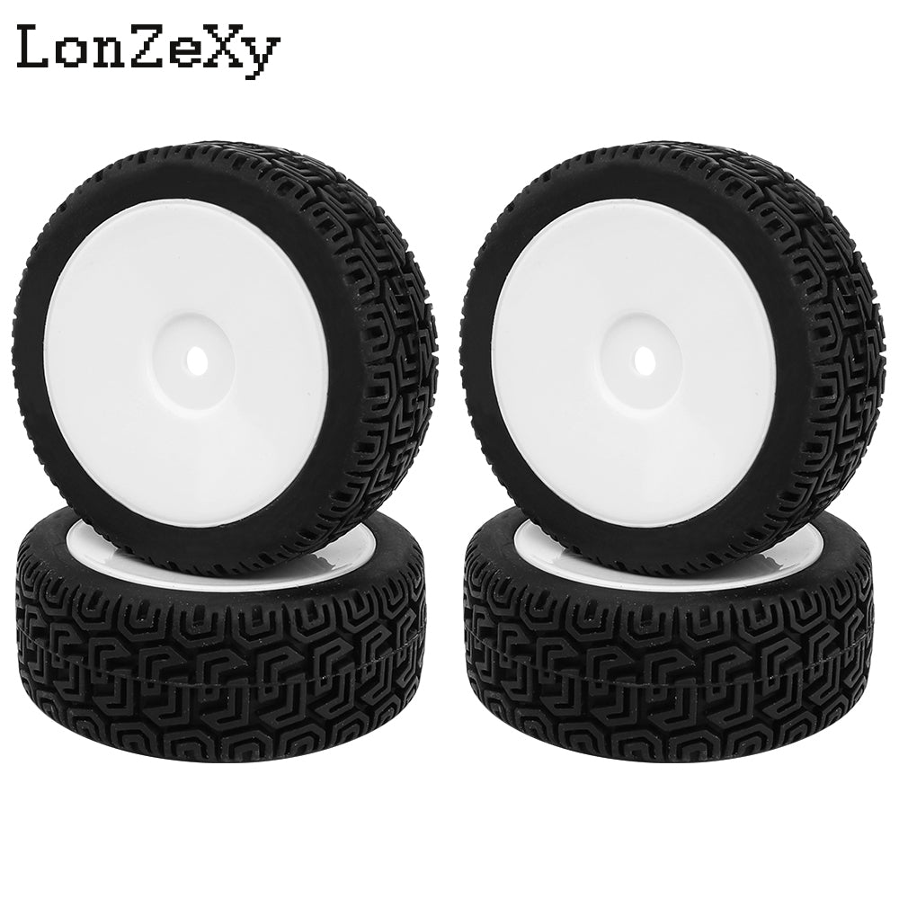 Lonzexy 4Pcs RC Car Tires, RC Flat Car Tyre Tire Replacement Accessory for 1/10 High Speed
