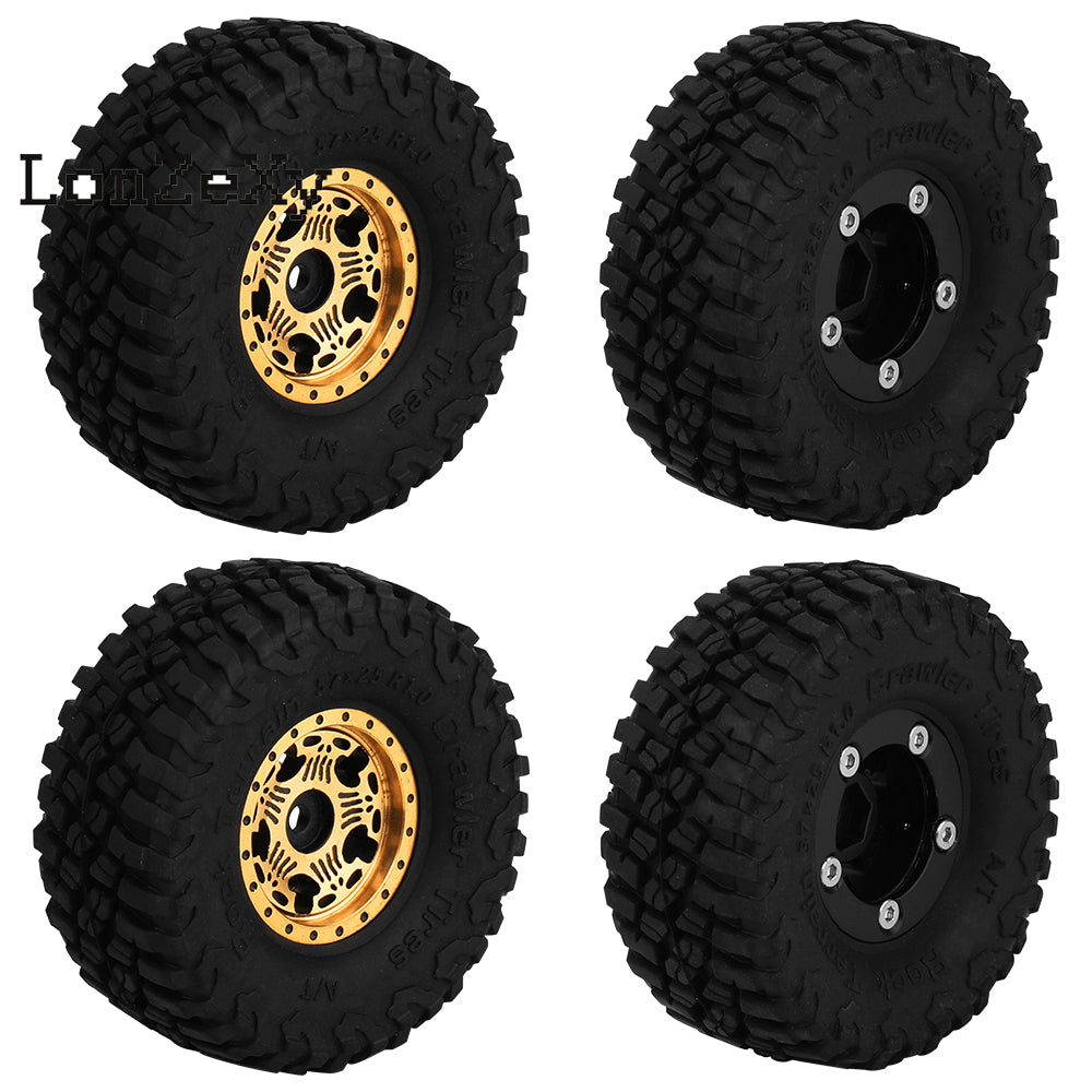LONZEXY Wheel Tires Set Swamp Claw Mud Tires for SCX10