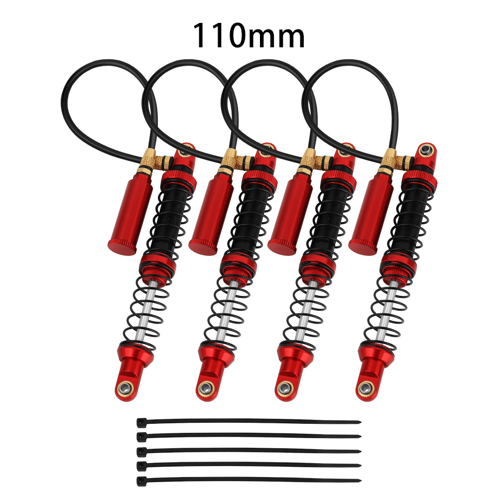 LonZeXy 4PCS Remote Reservoir Dual Spring Negative Pressure Shock Absorber 70/80/90/100/110/120mm Oil Damper For Axial SCX10 TRX4 TRX6 Wraith 1/10 RC Crawler Upgrade Parts