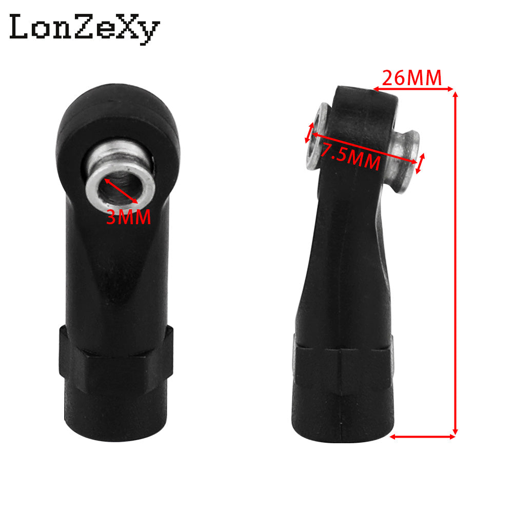 LONZEXY 10pcs Link Rod End  Ball Joint Head For Traxxas 1/10