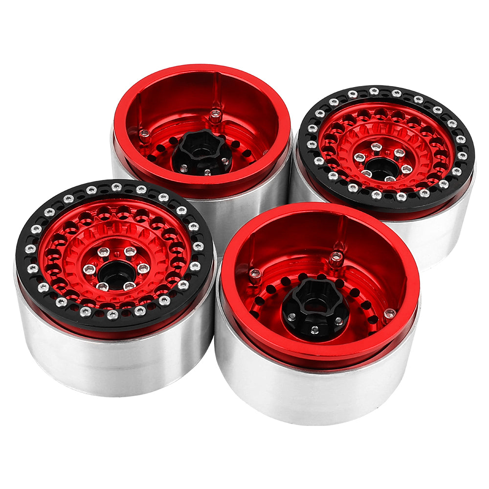 LonZeXy 2.2 Inch CNC Aluminum Beadlock Wheel Rims 114.8g For 1/10 RC Crawler, Replacement Wheel Hub For SCX10 TRX4