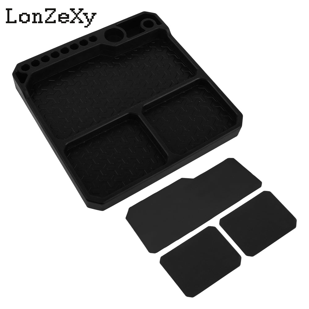 Lonzexy Aluminum RC Screw Tray Screws Holder Plate Screw Organizer Tool For RC Repair
