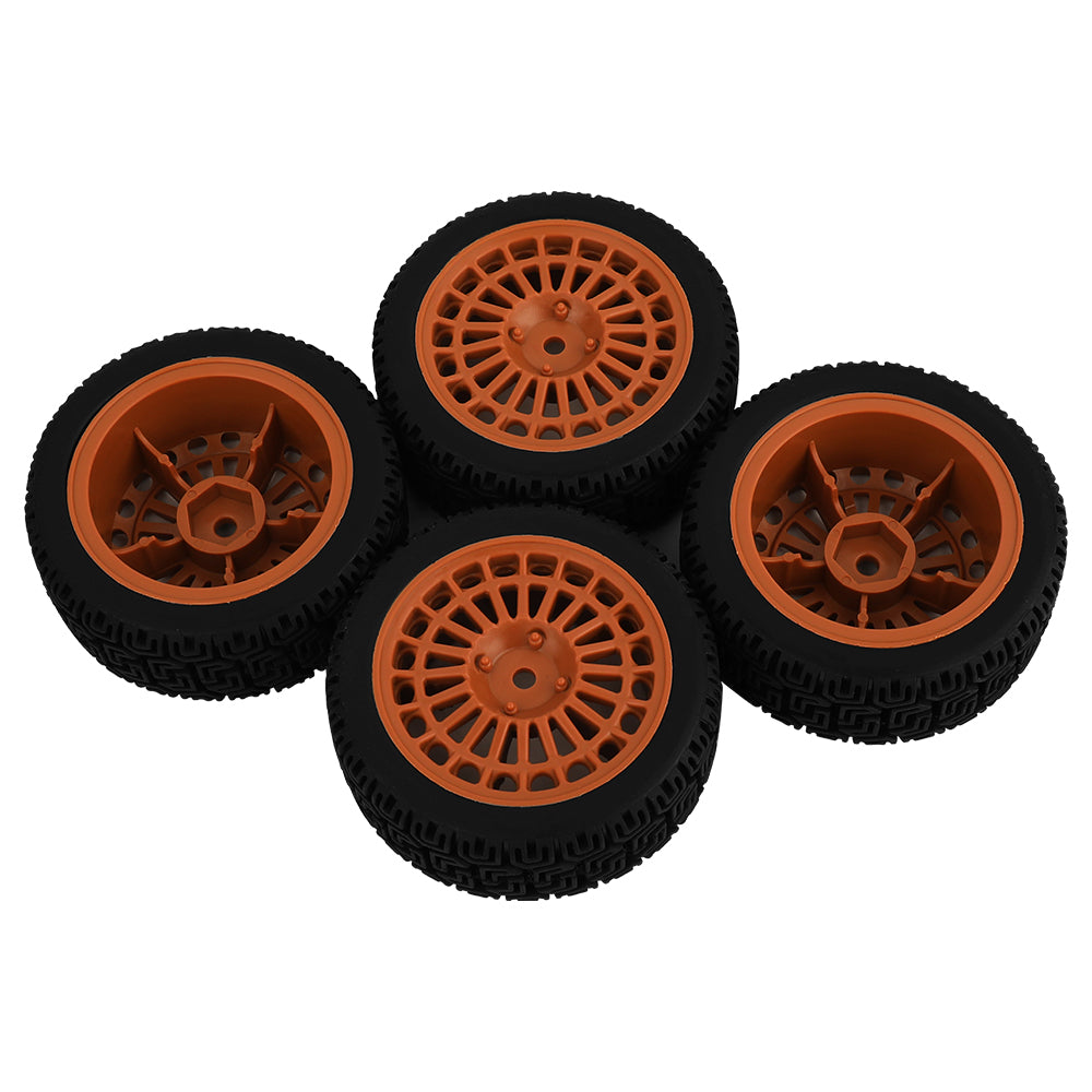 70mm RC Car Wheels Tires 4Pcs 26mm Width Rubber Tyre Plastic Wheel Rims for 1/10 On-Road Rally RC Buggy Upgrade Parts 7 Colors Optional