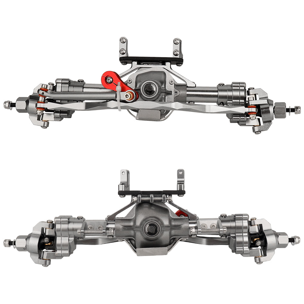 LonZeXy CNC Aluminum Portal Middle Axle With Steering Link Option, Metal Portal Axle For 1/10 SCX10 6x6 RC Crawler Chassis Upgrade Parts