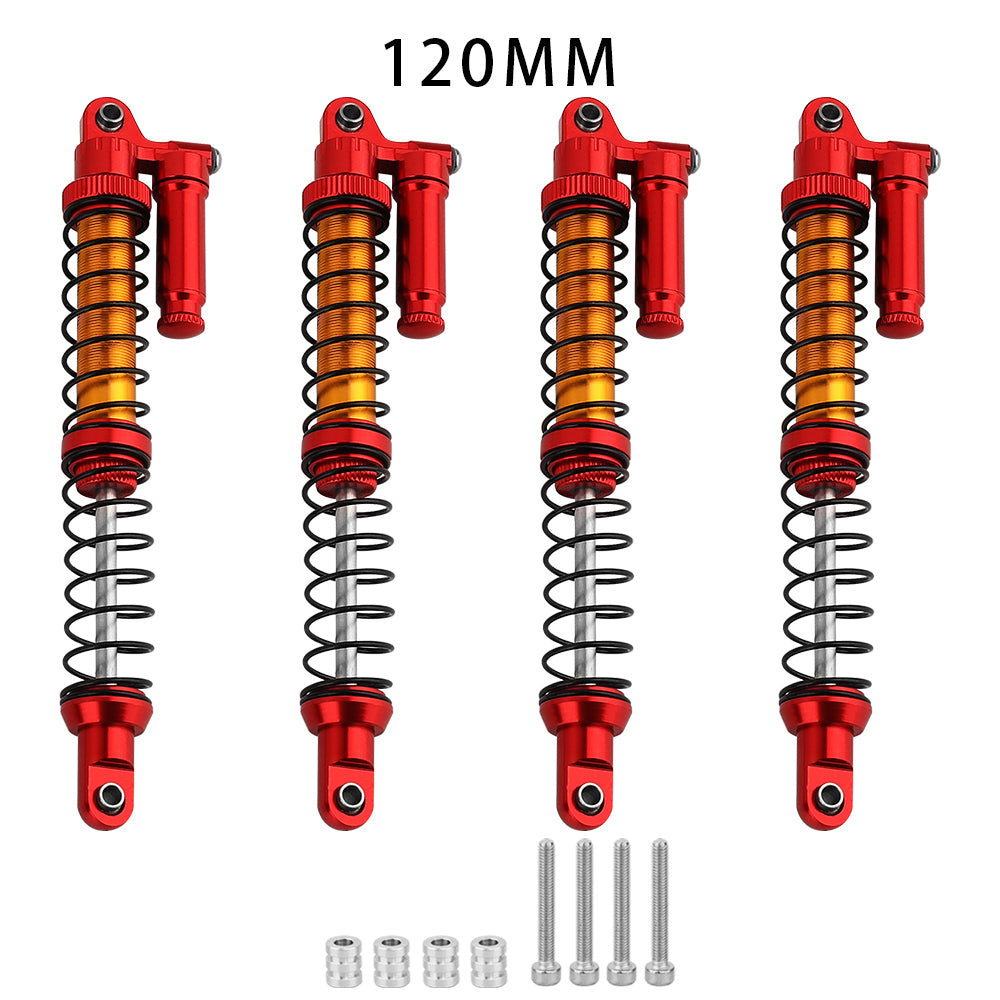LonZeXy 4PCS 1/10 RC Crawler Piggyback Oil Shock Absorber 70/80/90/100/110/120mm Adjustable Damper For Axial SCX10 TRX4 D90 RC Off-Road Car Upgrade Parts