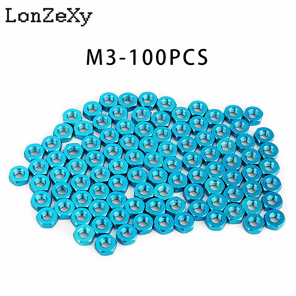 LONZEXY Hex Nut Stainless Steel 304(18-8) Metric Hexagon Nut 100 pcs