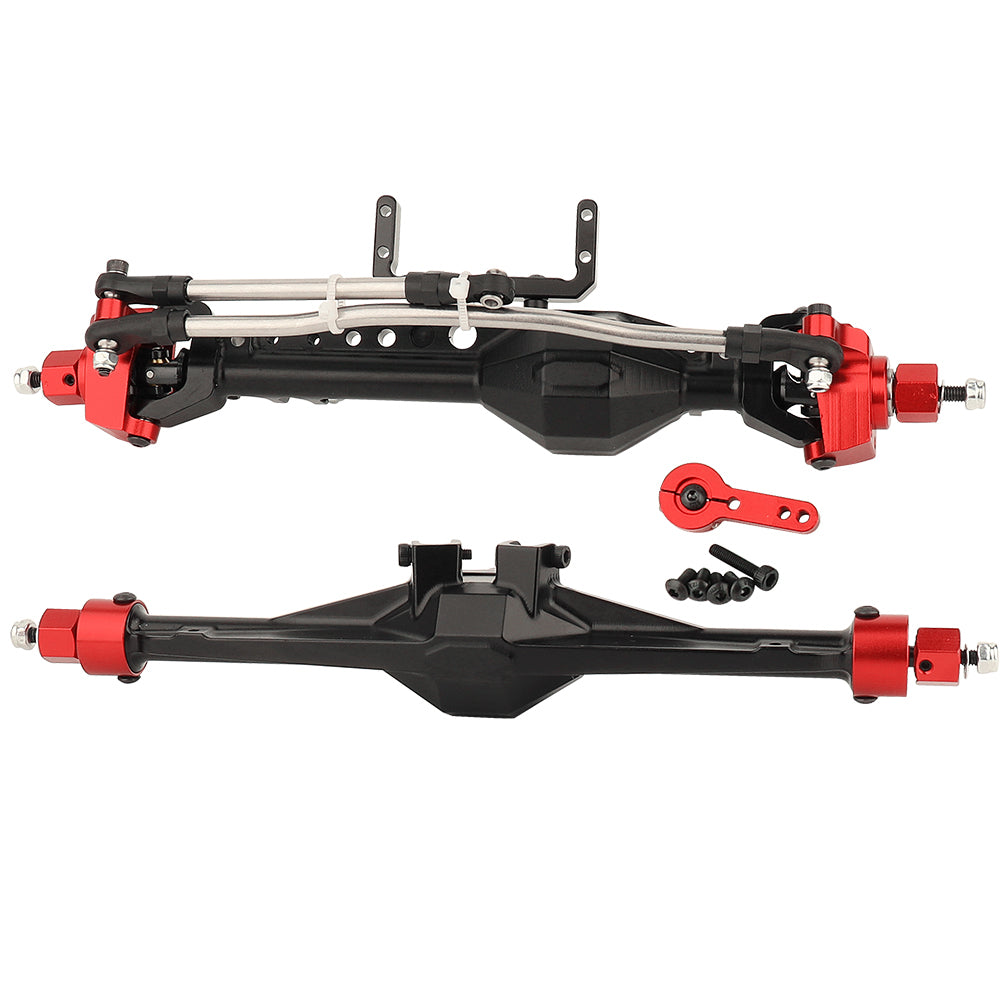 LonZeXy Metal Straight Front Rear Axle Assembly For SDM 1/10 RC Crawler Axial SCX10 III, RC Car Upgrade Replacement Parts