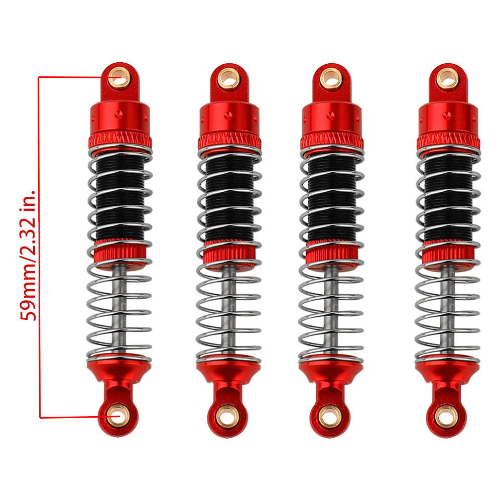 LonZeXy 4PCS New Aluminum Oil Shock Absorber 53/59/66mm Adjustable Damper For Traxxas TRX4M 1/18 RC Crawler Car Suspension Upgrade Parts