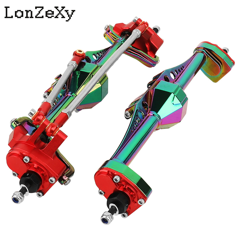 Lonzexy Aluminum Front Rear Portal Axle for 1/18  Axial Capra