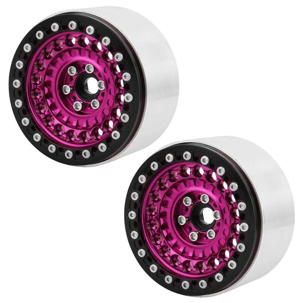 LonZeXy 2.2 Inch CNC Aluminum Beadlock Wheel Rims 114.8g For 1/10 RC Crawler, Replacement Wheel Hub For SCX10 TRX4