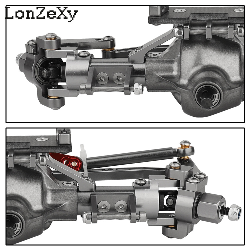 LONZEXY Aluminum  Complete Axle Set + Enhanced Axle Shaft for SCX10