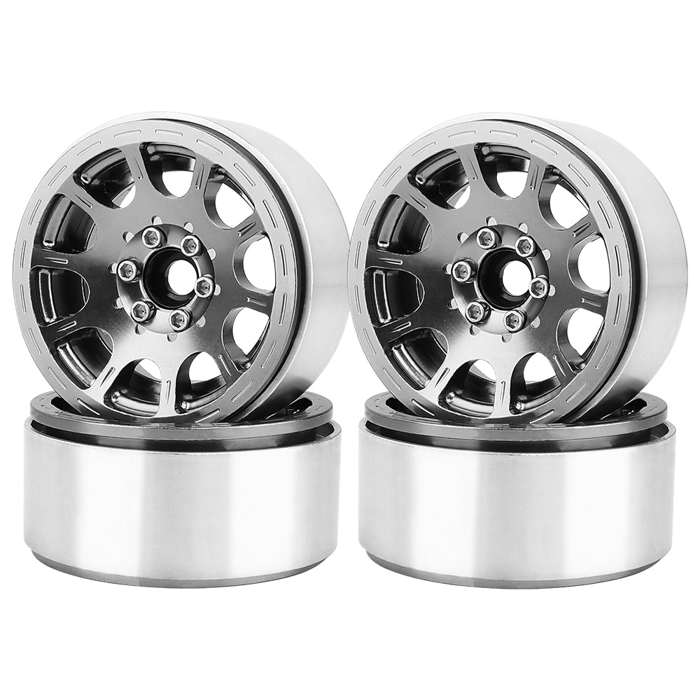 LonZeXy 2.2 Inch CNC Aluminum Beadlock Wheel Rims 97.7g For 1/10 RC Crawler, Replacement Wheel Hub For SCX10 TRX4