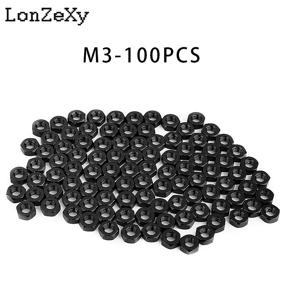 LONZEXY Hex Nut Stainless Steel 304(18-8) Metric Hexagon Nut 100 pcs