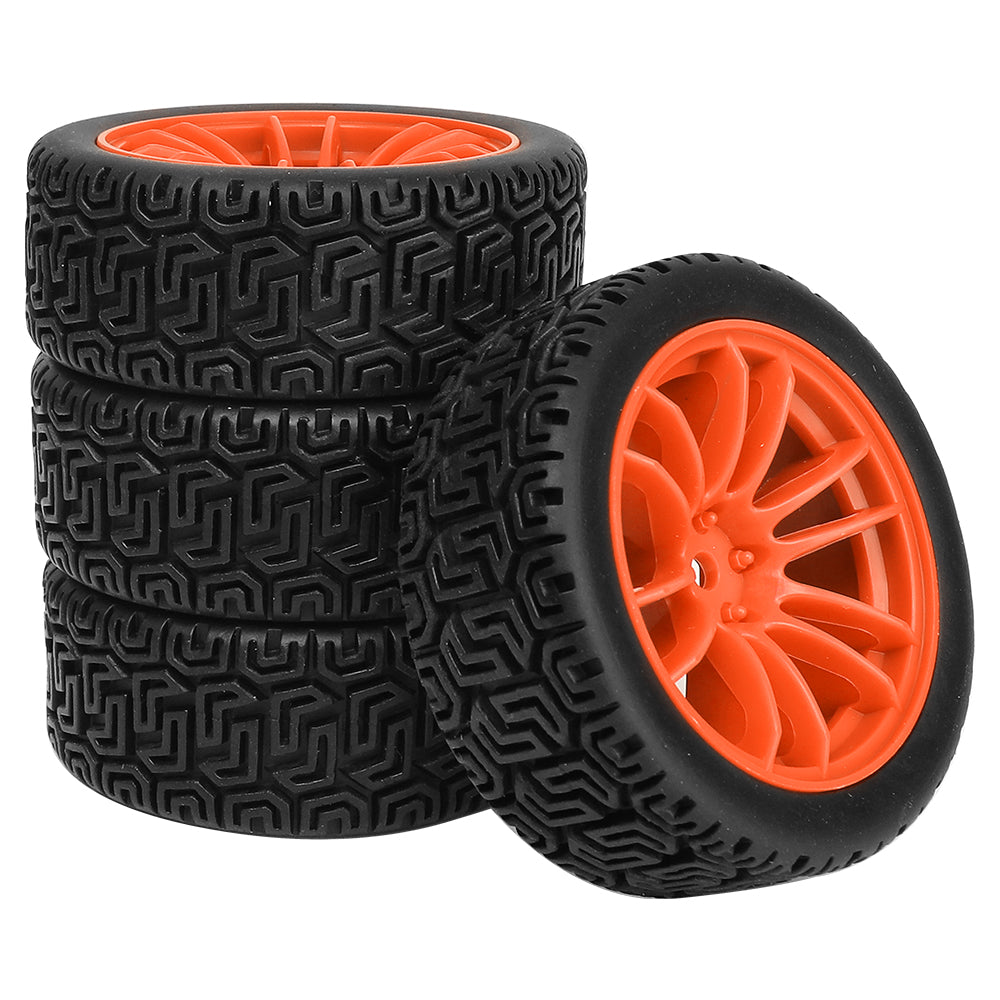 1/10 RC On-Road Buggy Wheels 34.6g All-Terrain Pattern Rubber Tires Multi Color Plastic Rims 12mm Hex RC Upgrade Parts