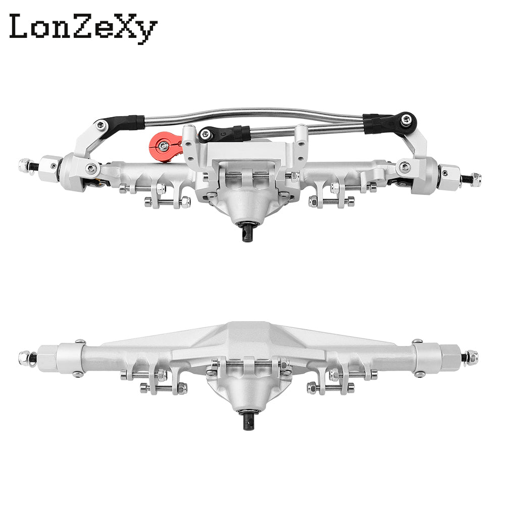 LONZEXY Aluminum Front & Rear Axle Set Fit SCX10 II