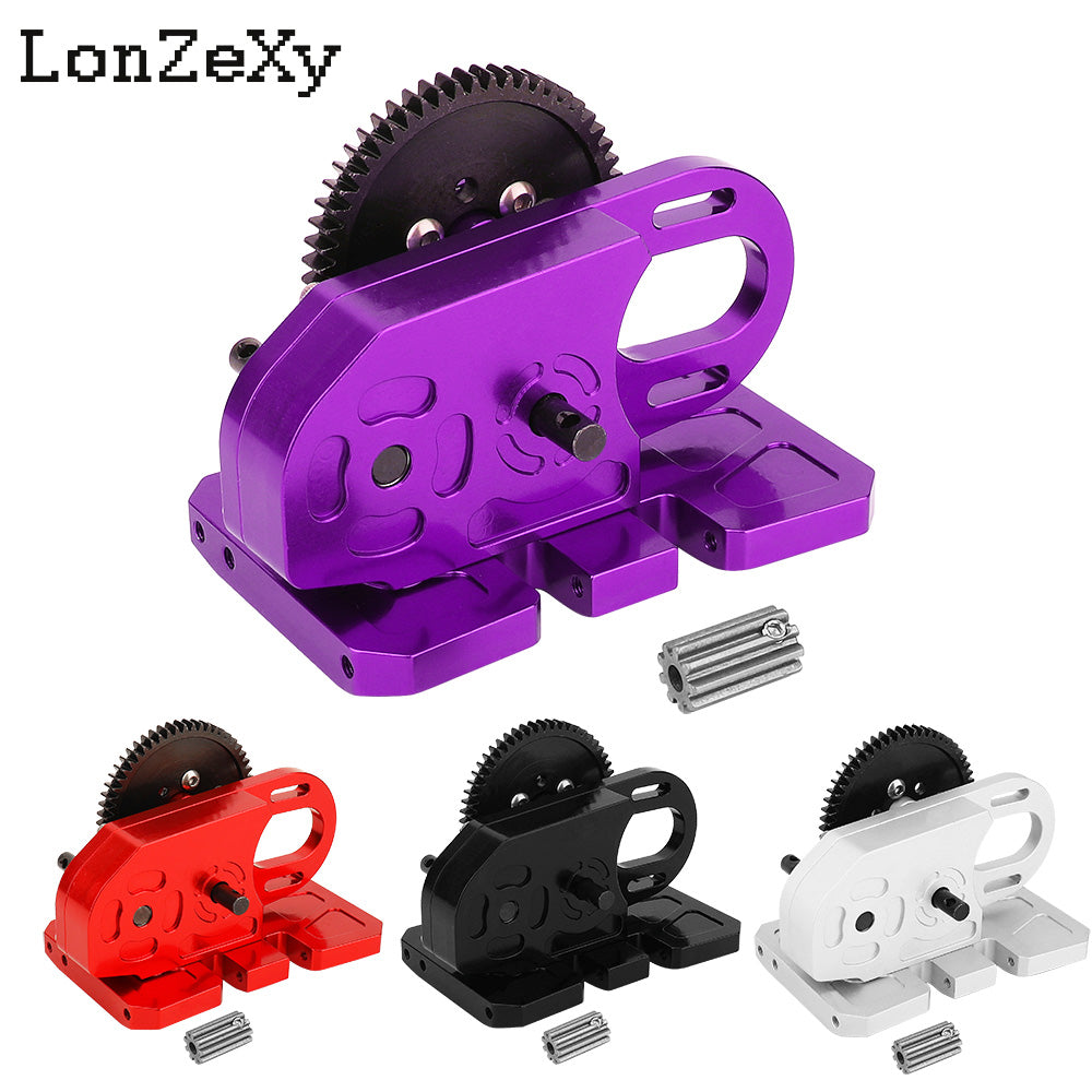 LONZEXY Transmission with Gear Skid Plate for 1/10 SCX10 I II III Capra TRX4